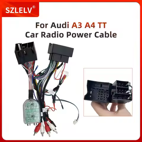 Car Radio Power Cable Wiring Harness with Audio Converter For Audi TT A3 S3 RS3 A4 S4 RS4 Multimedia