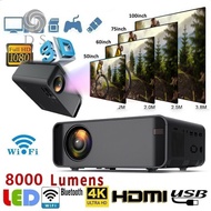 8000 Lumen 1080P WiFi 3D HD LED Mobile Phone Wireless Projector Home Theater
