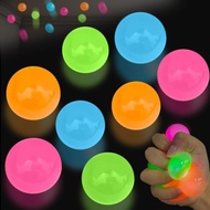 4/8/12pcs Glowing Sticky Balls, Sticky Ball for Ceiling, Glow Balls, Stick to The Ceiling, Stress Re