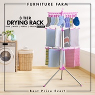 F&F: Drying rack 3 tier/ampaian baju/penyidai baju/ampaian baju baby/penyangkut baju/rak baju