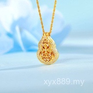 Ancient Guardian Synthetic Clavicle Chain Golden Chinese Style Carved Necklace Zircon S925 God of We