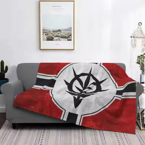 Zeon Flag Texture White Soft Warm Light Thin Blanket Scifi Science Fiction Robot Mecha Anime Manga P