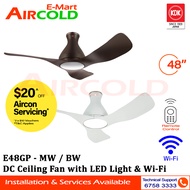 KDK DC Ceiling Fan with LED Light &amp; Wi-Fi 48" E48GP - REPLACEMENT $30.00