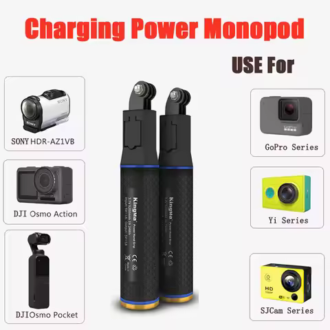 For GoPro insta360 ONE R/X 2 Selfie Stick Charging Monopod Power Bank For DJI Osmo Action Pocket GoP