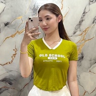 Women's Short Sleeve V Neck Crop Top Plain T-Shirt Women's Top V-Neck Combination T-Shirt