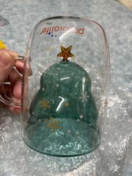 玻璃杯 內裏聖誕樹型 附有杯蓋