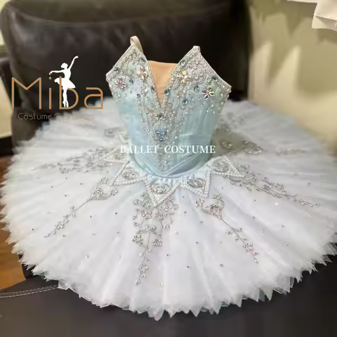 2025 New Adult Children's Pagita Bluebird Silver Fairy variation Ballet skirt Professional tutu skir