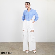 KEMEJA [ THREEFOLD ] Regine Curve Shirt - Women's Crop top Shirt