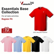 Vsmash Sportwear Plain Sports T-shirt for Men and Women, Quick-Dry, Good Absorbent Fabric, Gym Cloth