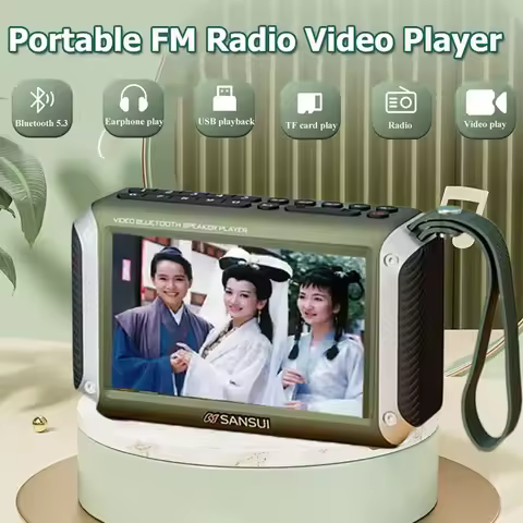2024 SANSUI F53 4.3-inch LED Display Radio Wireless Bluetooth Speaker Portable FM Radio TF Card Slot