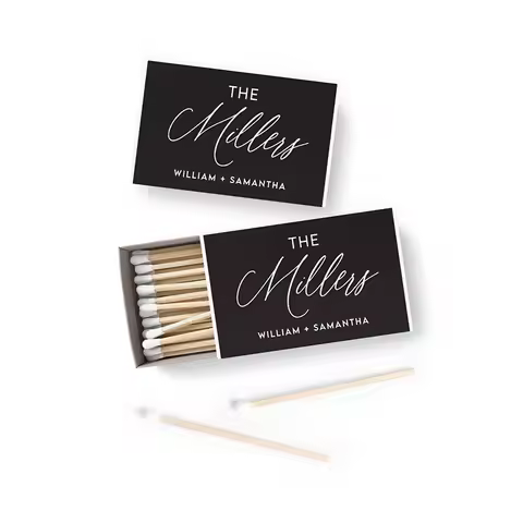 50/100PCS Personalized Matchbox Stickers Custom Wedding Label for Matches Box Party Favors Bridal Sh