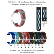 NSB 20mm Samsung Galaxy Watch 7 40mm 44mm FE - Sporty Silver Buckle Silicone Strap