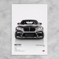 BMW M2 Competition (F87) Wall Art Posters for Modern Living Room Home Decor Gifts