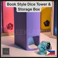 Book Style Dice Tower & Storage Box for D&D RPG Board Games | Portable Dice Roller