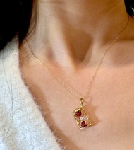 Nuwn 永恆之愛 紅石榴 項鍊 純銀 s925 鍍18k金 項鍊