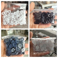 144pcs Kancing Baju Kemeja Ukuran 18L/1,1CM 11mm Warna Hitam, Putih, Bening  isi 1 Gross