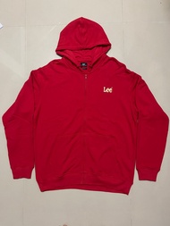 LEE รุ่น LE 7001 เสื้อคลุมฮู้ดดี้ ผู้ชาย สีแดง ใหม่ ของแท้