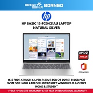 HP 15 15-FC0421AU Laptop - 15.6" FHD/ATHLON SILVER 7120U/8GB OB DDR5/512GB SSD/AMD RADEON/W11+HNS