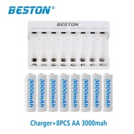 Beston C9010 8 Slot Charger + AA/AAA NI-MH 1300mah 3000mah Rechargeable battery