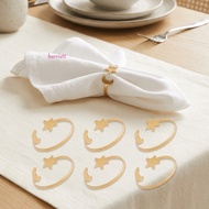 HARRIETT 6PCS Moon Napkin Rings, Gold/Silver Minimalist Star Napkin Buckle, Party Supplies Modern Me