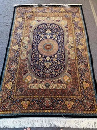 Persian cotton silk on silk carpet size 120x180 cm4x6 ft semi hand made in Iran fine quality Persian
