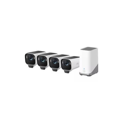 Renewed eufy Security eufyCam S3 Pro 4-Cam Kit, Solar Camera Outdoor Wireless, MaxColor Night Vision