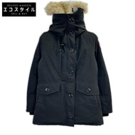 加拿大鵝 2300JL 黑色 Charlotte 派克大衣，帶毛領羽絨服，M 碼 [二手]