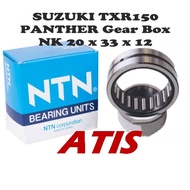 NTN SUZUKI TXR150 PANTHER Gear Box Needle Roller Bearings NK 20 x 33 x 12 Inner Cone IR 15 x 20 x 1