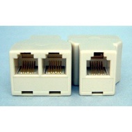 MJ-5 6C 1 Female-2 Female Telephone Cable Adapter 6 Cores 1 Point 2 6P6C Splitter