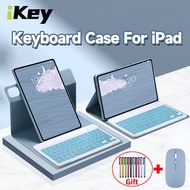 iKey Detachable Colorful Backlight Keyboard Case With Mouse for iPad Pro 11 10th Gen Air 3 10.5 Air 4 Air 5 10.9 7th 8th 9th Gen 10.2 inch 360 Degree Rotation Magnetic Wireless Bluetooth Keyboard Anti-Fall Soft Flip Holder Protective Cover