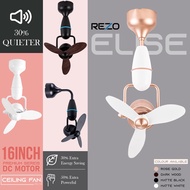REZO Elise 3B 16 inches DC Remote Ceiling & Wall Fan Corner Fan Kipas Siling Kipas Dinding