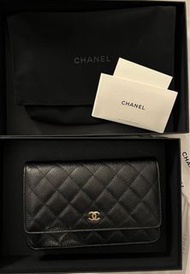 全新chanel 黑金荔枝皮 WOC