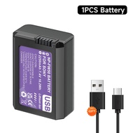 PALO NP-FW50-USB แบตเตอรี่เหมาะสำหรับ Sony ZV-E10 ZV E10 Alpha A6500 A6000 A5000 A3000 NEX-3 A7R a7S