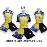 Printed volleyball jersey set, you can choose the number of printed volleyball top yelowV4 B27Y