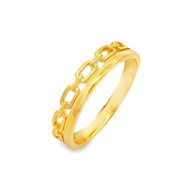 Top Cash Jewellery 916 Gold Half Design Linking Ring