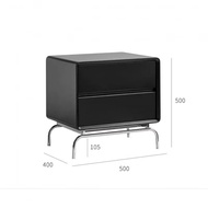 HY/JD Eco Ikea Official Direct Sales Nordic Black Solid Wood Bedside Cabinet Internet Celebrity Stainless Steel Modern L