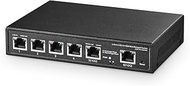6 Port 10G Switch, 4 x 2.5G RJ-45 Base-T Ports, 2 x 10G RJ-45 Ports, Web Managed/Unmanaged, Metal Fa