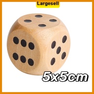 5*5*5cm Wooden Large Dice 2'' Natural Wood Dice 6 Sided Wood Dice Black/Wood Color