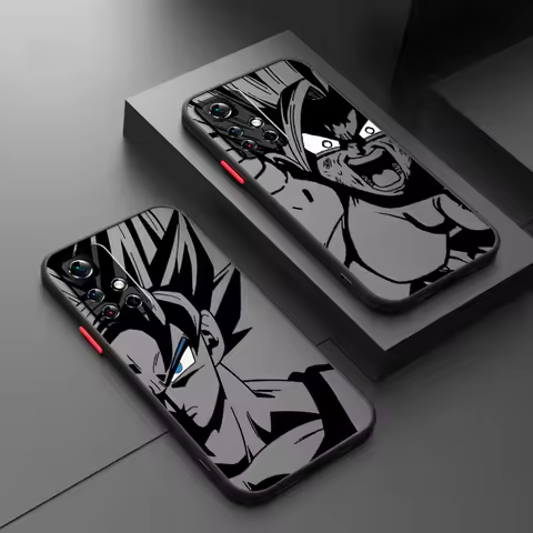 Luxury D-Dragon Ball Goku Frosted Translucent For Redmi Note 13 12 12S 12T 11 11T 11E 10 10S 9 Pro P