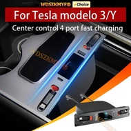 For Tesla USB Hub for Model 3 /Y  Fast Charger for Tesla Tesla Accessories Highland 4-Ports 2 retrac
