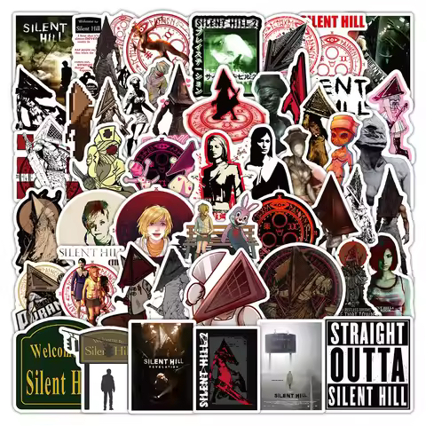 50PCS Silent Hill Stickers Suspense Horror Movies Cartoon Sticker Waterproof Decoration Fridge Lapto
