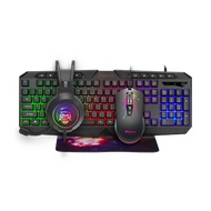 XTRIKE-ME ชุดคีย์บอร์ดและเม้าส์ 4in1 รุ่น CMX-412 TA (คีย์บอร์ด เม้าส์ หูฟัง แผ่นรองเม้าส์)