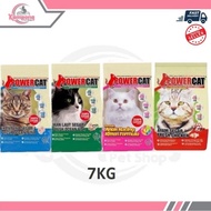 Power Cat 7kg Dry Cat Food(Ikan Laut/ Tuna/ Ayam/ Kitten)&amp; BulusKu 7KgTQ...