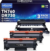 MYCARTRIDGE SUPRINT DR730 Drum TN760 Toner Cartridge Compatible for Brother TN-760 DR-730 Drum for B