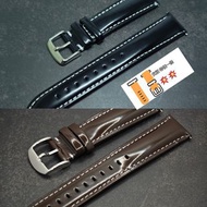 貨版特價 20mm 牛皮錶帶 超光面（黑色 深啡）適用 : Rolex Omega IWC Tudor Seiko 錶帶 使用