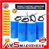 250V Motor Starting Capacitor CD60 Condenser Kapasitor 100UF/150UF/200UF/250UF/300UF/400UF/500uF Was