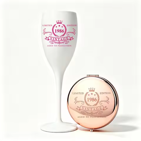 50th Birthday Gifts 30th 40th 50th 60th 70th Birthday Gifts for Women 1986 Vintage Plastic Champagne