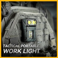 Tactical Portable Work Light EDC Tool Mini LED Outdoor Camping Hiking Tools Molle 25mm Backpack Stra