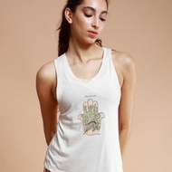 asana eco 生態意識系列-單邊抽繩背心-淡卡其-石虎