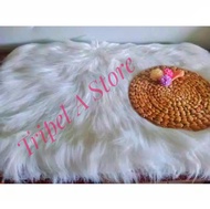 TERMURAH!!! ALAS BULU KOREA PUTIH KEKINIAN |TAPLAK MEJA BULU | ALAS FOTO PRODUK ONLINE | KARPET BULU